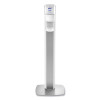 Messenger Es8 Silver Panel Floor Stand With Dispenser, 1,200 Ml, 16.75 X 6 X 40, Silver/White