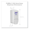 Cs2 Hand Sanitizer Dispenser, 1,000 Ml, 5.14 X 3.83 X 10, White, 6/Carton
