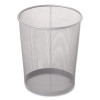 Steel Mesh Wastebasket, 5 Gal, Steel Mesh,  Silver