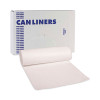 Low-Density Waste Can Liners, 60 Gal, 0.5 Mil, 38" x 58", White, Perforated Roll, 10 Bags/Roll, 10 Rolls/Carton