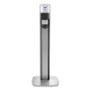 Messenger Es6 Graphite Panel Floor Stand With Dispenser, 1,200 Ml, 16.75 X 6 X 40, Graphite/Silver