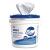 Power Clean Wipers For Disinfectants, Sanitizers,Solvents Wettask Customizable Wet Wipe System, 140/Roll, 6 Rolls/1 Bucket/Ct