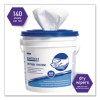 Power Clean Wipers For Disinfectants, Sanitizers,Solvents Wettask Customizable Wet Wipe System, 140/Roll, 6 Rolls/1 Bucket/Ct