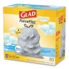 Forceflex Kitchen Drawstring Trash Bags, 13 Gal, Fresh Clean With Febreze Freshness, 24 x 27.38, White, 80/Box