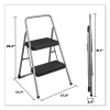2-Step Folding Steel Step Stool, 200 Lb Capacity, 28.13" Working Height, Cool Gray
