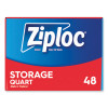 Double Zipper Storage Bags, Triple System Seal, Quart, 9.63" x 8.5", Clear, 9/Carton