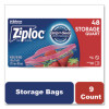 Double Zipper Storage Bags, Triple System Seal, Quart, 9.63" x 8.5", Clear, 9/Carton