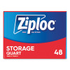 Double Zipper Storage Bags, Triple System Seal, Quart, 9.63" x 8.5", Clear, 48/Box