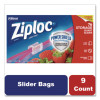 Slider Storage Bags, Quart, 5.88" x 1.88" x 7.88", Clear, 76 Bags/Box, 9 Boxes/Carton