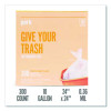 Twist-Tie Light-Duty Can Liners, 10 Gal, 0.36 Mil, 24" x 24", Clear, Flat Pack, 300/Box