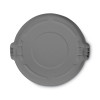 Brute Self-Draining Flat Top Lids For 55 Gal Round Brute Containers, 26.75" Diameter, Gray