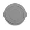 Brute Self-Draining Flat Top Lids For 55 Gal Round Brute Containers, 26.75" Diameter, Gray