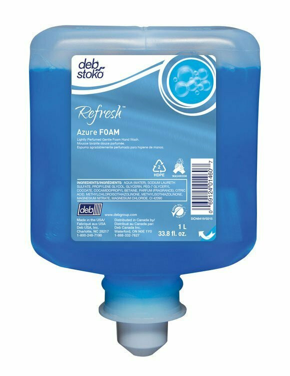 Deb AZU1L Sold 1/Ea Azure Refresh Foam Hand Wash 1000ml Cartridge