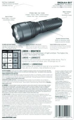 Led Aluminum Flashlight, 3 Aaa Batteries (Included), Black