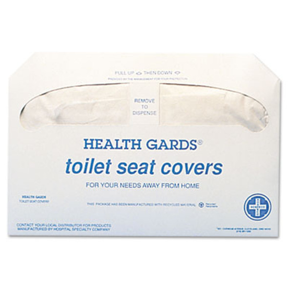 Health Gards Toilet Seat Covers, 14.25 x 16.5, White, 250/Pack, 20 Packs/Carton