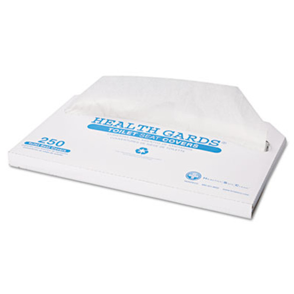 Health Gards Toilet Seat Covers, Half-Fold, 14.25 X 16.5, White, 250/Pack, 10 Boxes/Carton