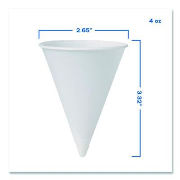 Cone Water Cups, 4 Oz, Paper, White, 200/Bag, 25 Bags/Carton