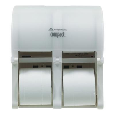 Compact Quad Vertical Four-Roll Coreless Tissue Dispenser, 12.06 x 8 x 14.44, White