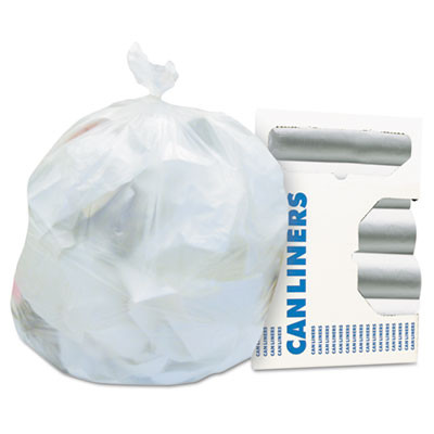 High-Density Waste Can Liners, 7 Gal, 6 Mic, 22" x 20", Natural, 2,000/Carton