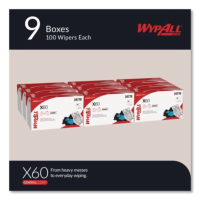 General Clean X60 Cloths, 1/4 Fold, 11 x 23, White, 100/Box, 9 Boxes/Carton
