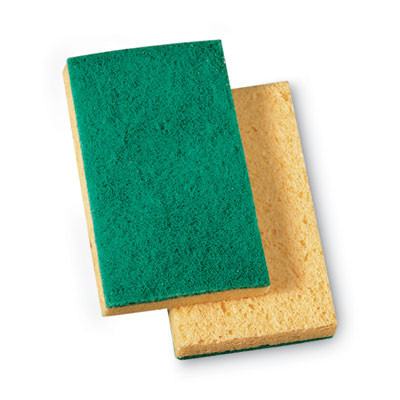 Niagara Medium Duty Scrubbing Sponge 74n, 3.6 X 6, 1" Thick, Yellow/Green, 20/Carton