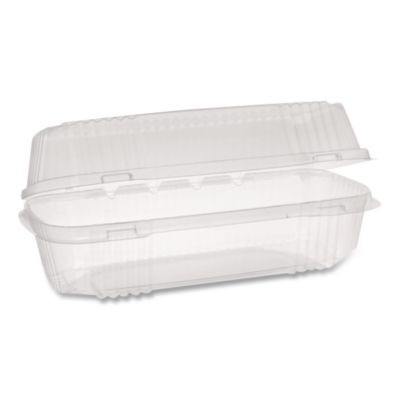 Clearview Smartlock Hinged Lid Container, Hoagie Container, 27 Oz, 9.3 x 4.5 x 3, Clear, Plastic, 250/Carton