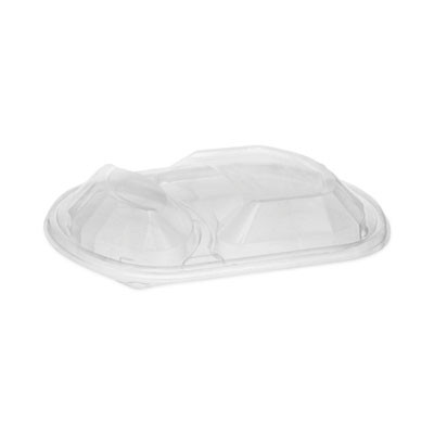 Clearview Mealmaster Lid With Fog Gard Coating, Large 2-Compartment Dome Lid, 9.37 x 8 x 1.25, Clear, Plastic, 252/Carton
