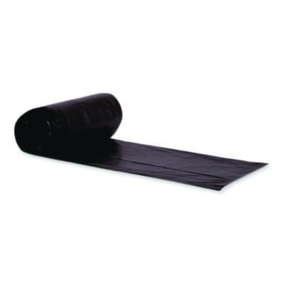 Linear Low-Density Can Liners, 45 Gal, 1.5 Mil, 40" x 46", Black, Flat Pack, 125/Carton