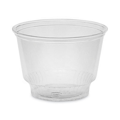 Earthchoice Recycled Clear Plastic Sundae Dish, 8 Oz, 4" Diameter x 3" h, Clear, 60/Bag, 15 Bags/Carton