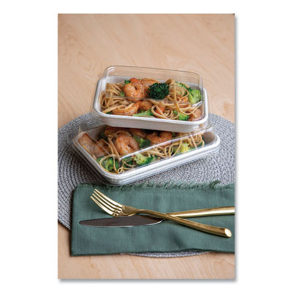 Worldview 100% Recycled Content Lid, 7.5 x 5 x 1.6, Clear, Plastic, 400/Carton