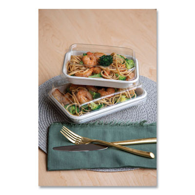 Worldview 100% Recycled Content Lid, 7.5 x 5 x 1.6, Clear, Plastic, 400/Carton