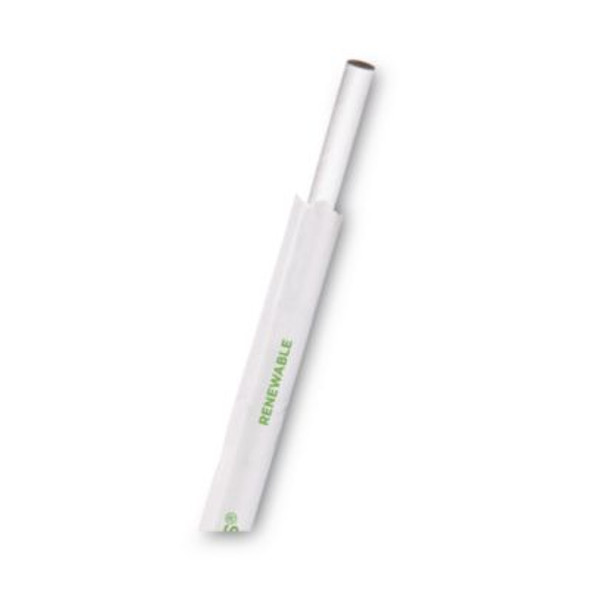 Jumbo Wrapped Paper Straw, 7.75", 6 Mm Diameter, White, 3,000/Carton