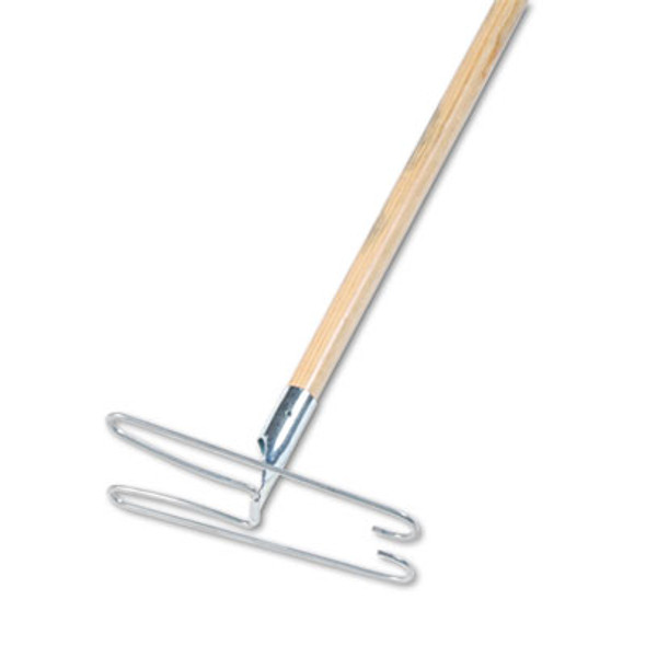 Wedge Dust Mop Head Frame/Lacquered Wood Handle, 0.94" Dia x 48" Length, Natural