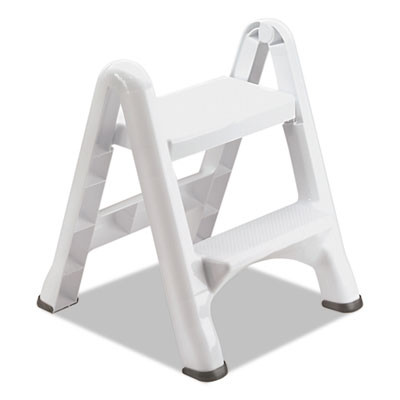 Ez Step 2-Step Folding Stool, 300 Lb Capacity, 19.5 x 20.6 x 22.7, White, 3/Carton
