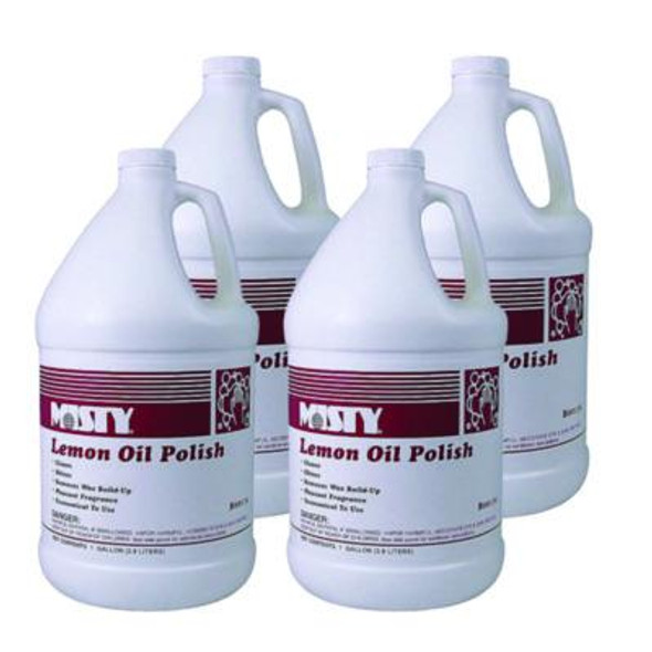 Lemon Oil Furniture Polish, Lemon Scent, 1 Gal Bottle, 4/Carton