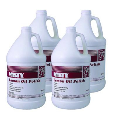 Lemon Oil Furniture Polish, Lemon Scent, 1 Gal Bottle, 4/Carton