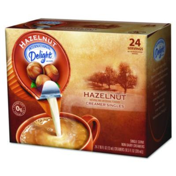 Coffee Creamer, Hazelnut, 0.44 Oz Mini Cups, 24/Box