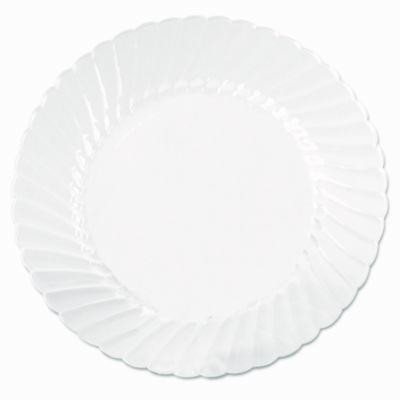 Classicware Plates, Plastic, 10.25" Dia, Clear, 18/Bag, 8 Bags/Carton