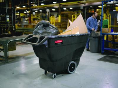 1 Cu Yd Structural Foam Tilt Truck, Heavy Duty, 2,100 Lb Capacity, Black