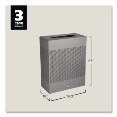 Designer Line Silhouettes Waste Receptacle, 22.5 Gal, Steel, Silver Metallic