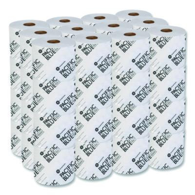 Pacific Blue Basic High-Capacity Bathroom Tissue, Septic Safe, 1-Ply, White, 1,500 Sheets/Roll, 48 Rolls/Carton