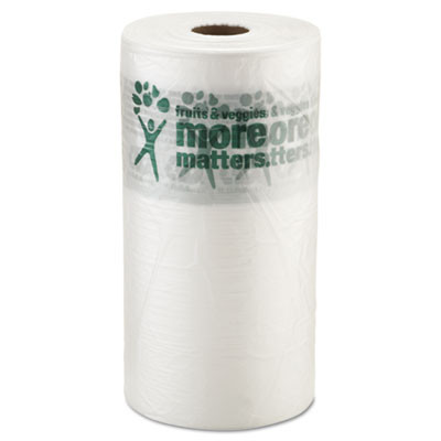 Produce Bags, Fruits And Veggies - More Matters Labeling, 0.35 Mil, 10" x 15", Clear, 1,400 Bags/Roll, 4 Rolls/Carton