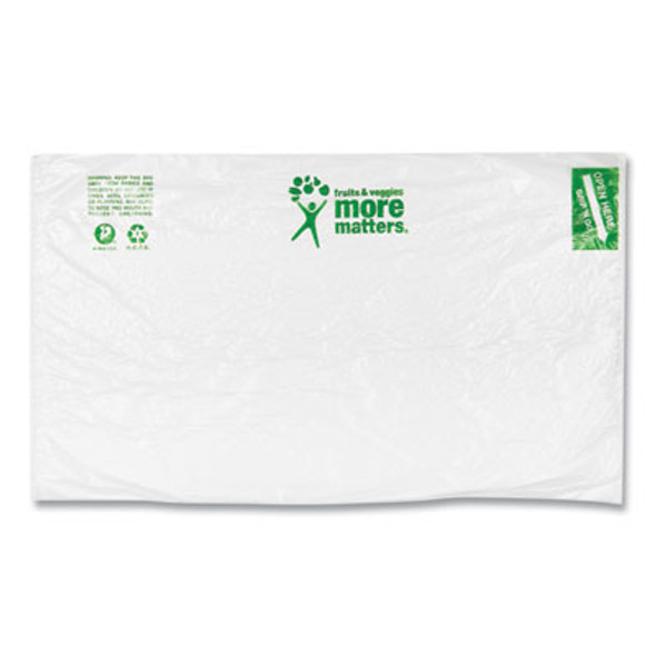 Produce Bags, Fruits And Veggies - More Matters Labeling, 0.35 Mil, 12" x 20", Clear, 875 Bags/Roll, 4 Rolls/Carton
