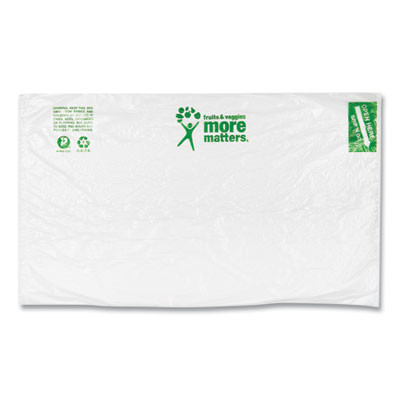 Produce Bags, Fruits And Veggies - More Matters Labeling, 0.35 Mil, 12" x 20", Clear, 875 Bags/Roll, 4 Rolls/Carton