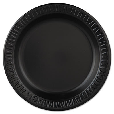 Quiet Classic Laminated Foam Dinnerware, Plate, 9" Dia, Black, 125/Pack, 4 Packs/Carton