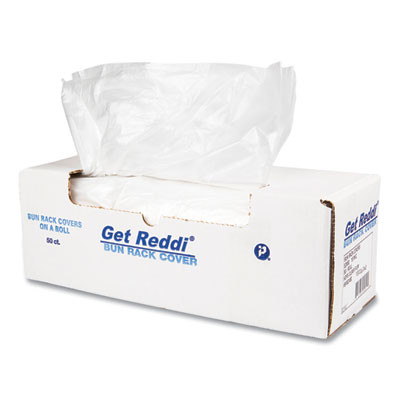 Bun Rack/Pan Cover Film, 52 x 80, 1-Rack, 15 Micron, Clear, 50/Carton