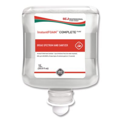 Instantfoam Complete Pure Alcohol Hand Sanitizer, 1 L Refill, Fragrance-Free, 6/Carton