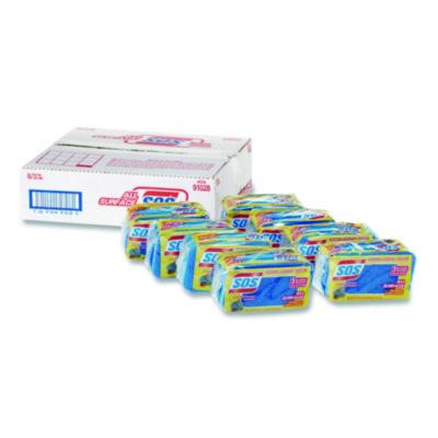 All Surface Scrubber Sponge, 2.5 x 4.5, 0.9" Thick, Dark Blue/Light Blue, 3/Pack, 8 Packs/Carton