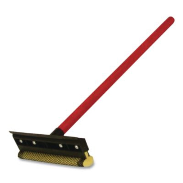 Auto Window Squeegee, 8" Wide Blade, Heavy-Duty Mesh Sponge Head, 20" Handle
