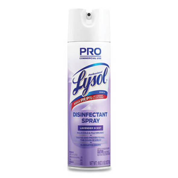 Disinfectant Spray, Lavender, 19 Oz Aerosol Spray, 12/Carton